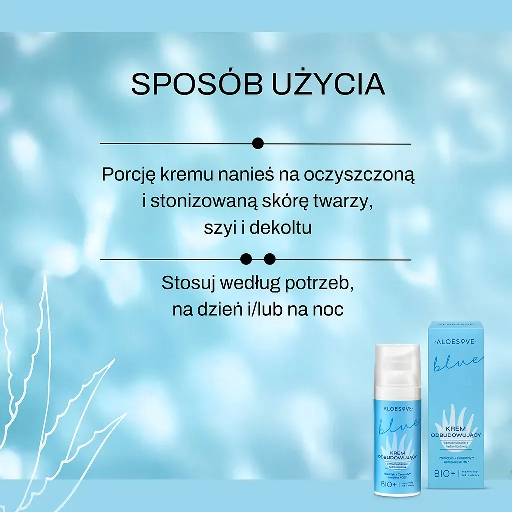 Aloesove Blue ansigtscreme genopbyggende tør hud