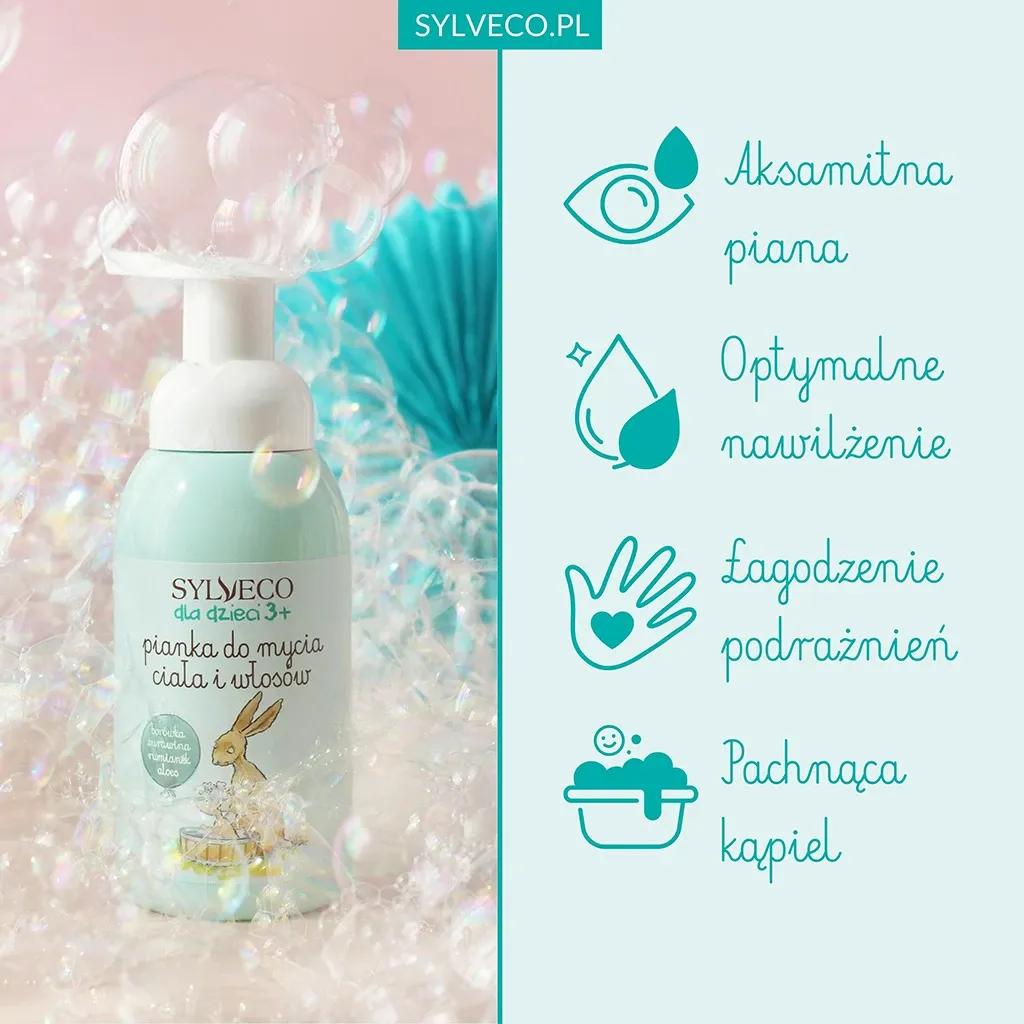 Sylveco Børn 3+ vaskeskum blåbær krop og hår
