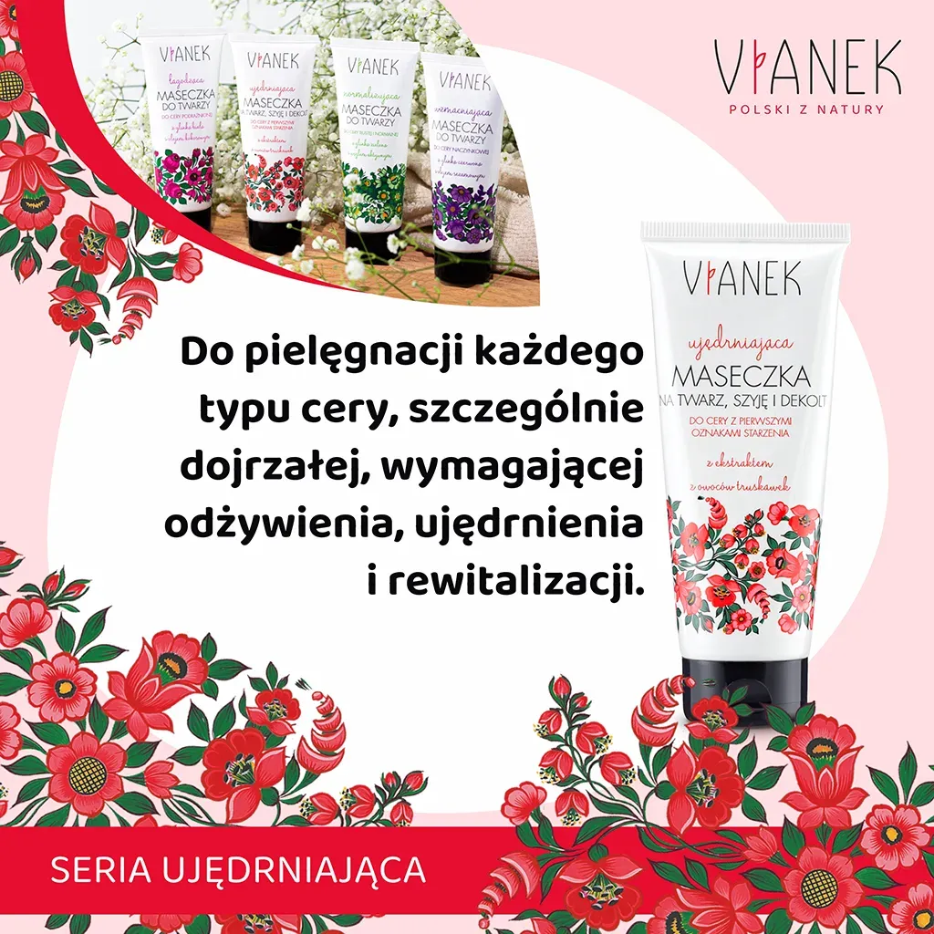 Vianek opstrammende ansigtsmaske jordbær 75 ml