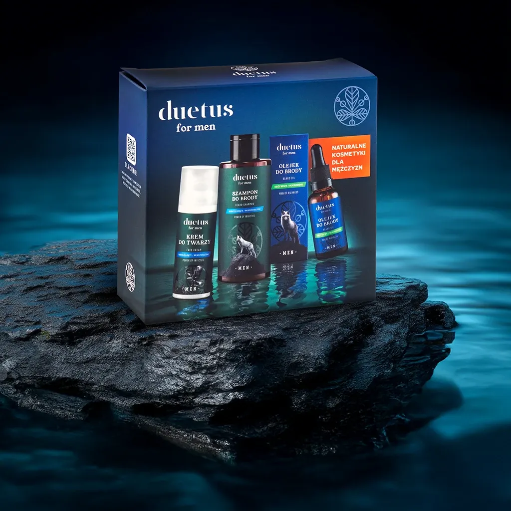 Duetus For Men skægplejesæt shampoo olie creme