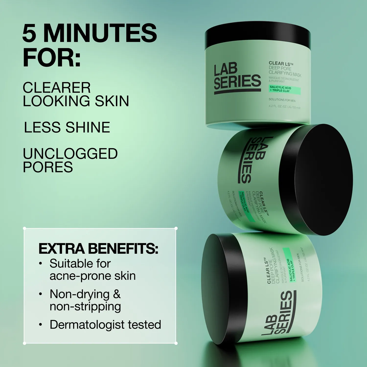 Lab Series Clear LS Deep Pore Clarifying lermaske 4.2 fl oz grøn ler