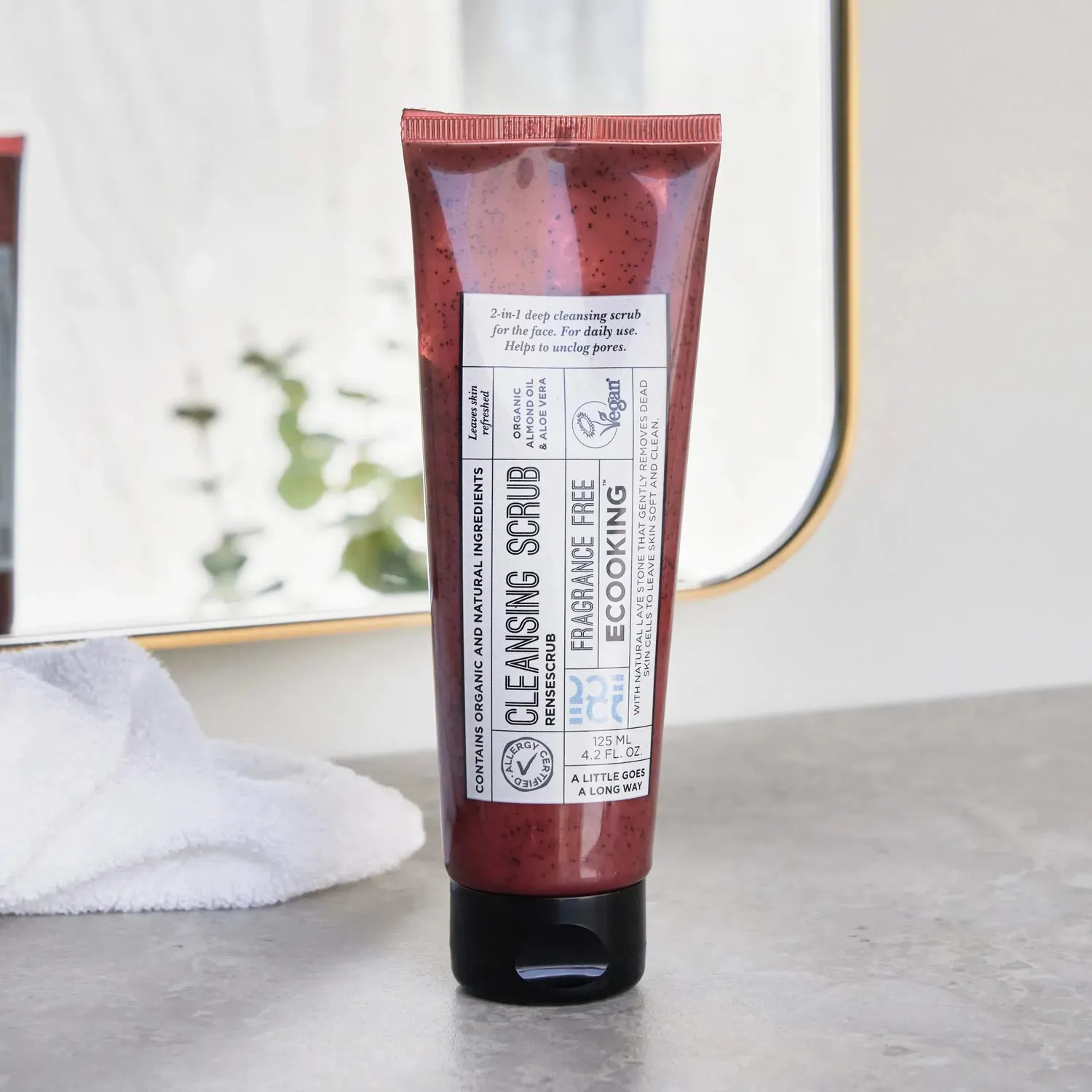 Ecooking Rensescrub ansigtsscrub parfumefri med glykolsyre