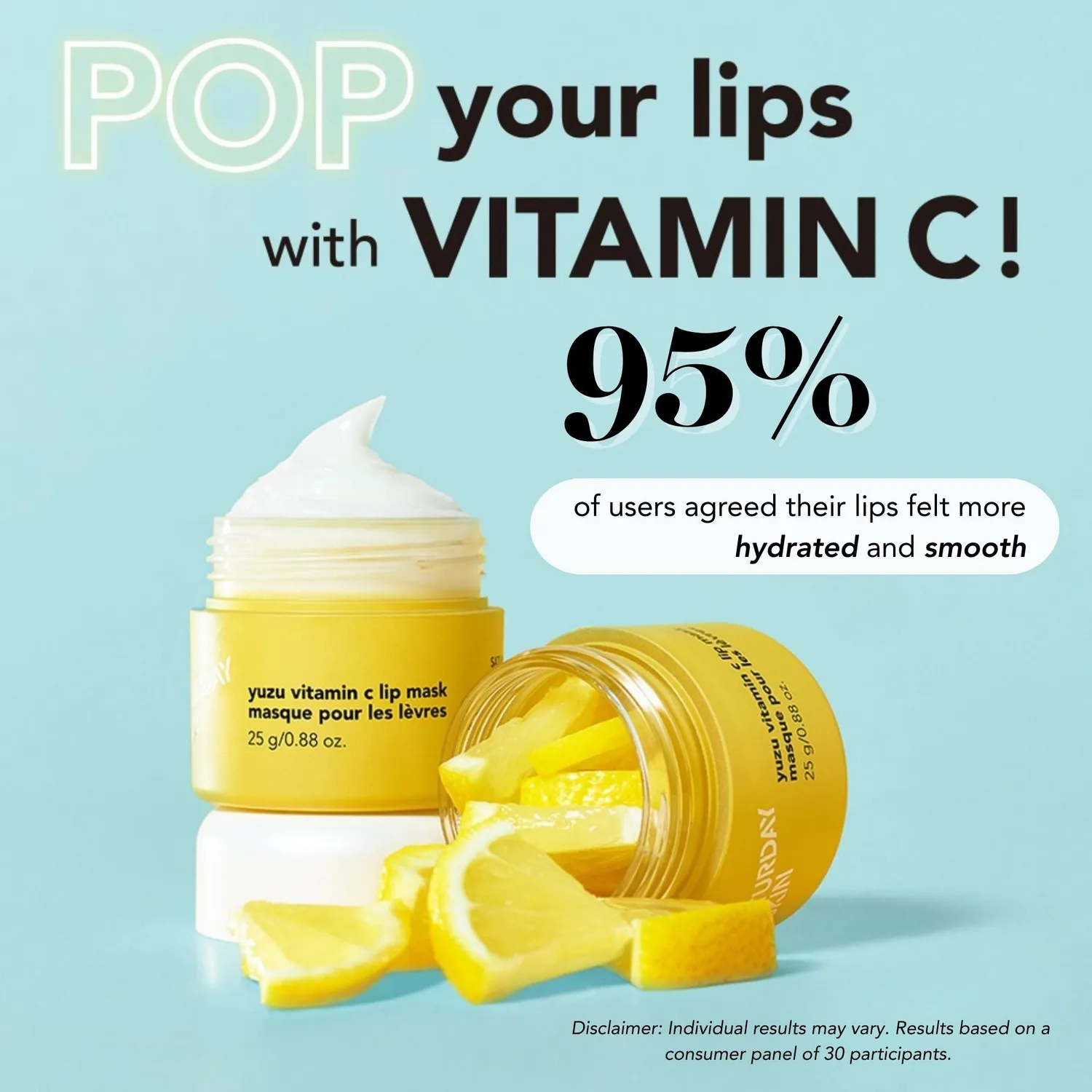 Saturday Skin Yuzu Vitamin C læbemaske 25 g nat