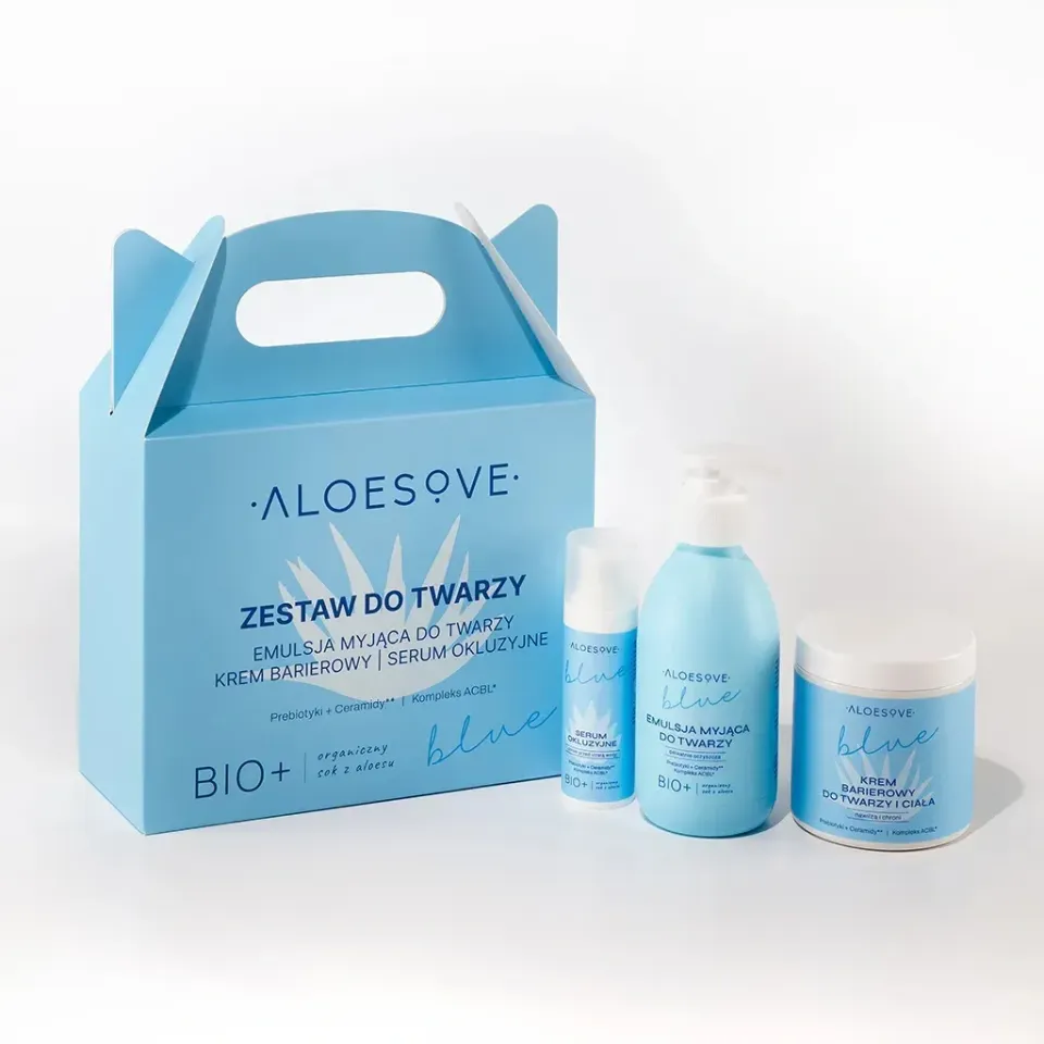 Aloesove Blue genopbyggende ansigtssæt aloe 3 dele