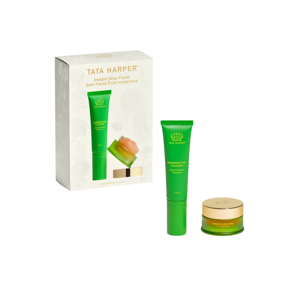 Tata Harper Instant Glow Facial ansigtssæt peeling glød