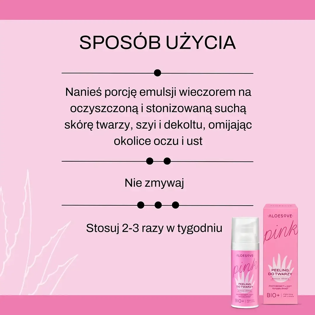 Sylveco Aloesove Pink ansigtspeeling syrepeeling mild 10% AHA