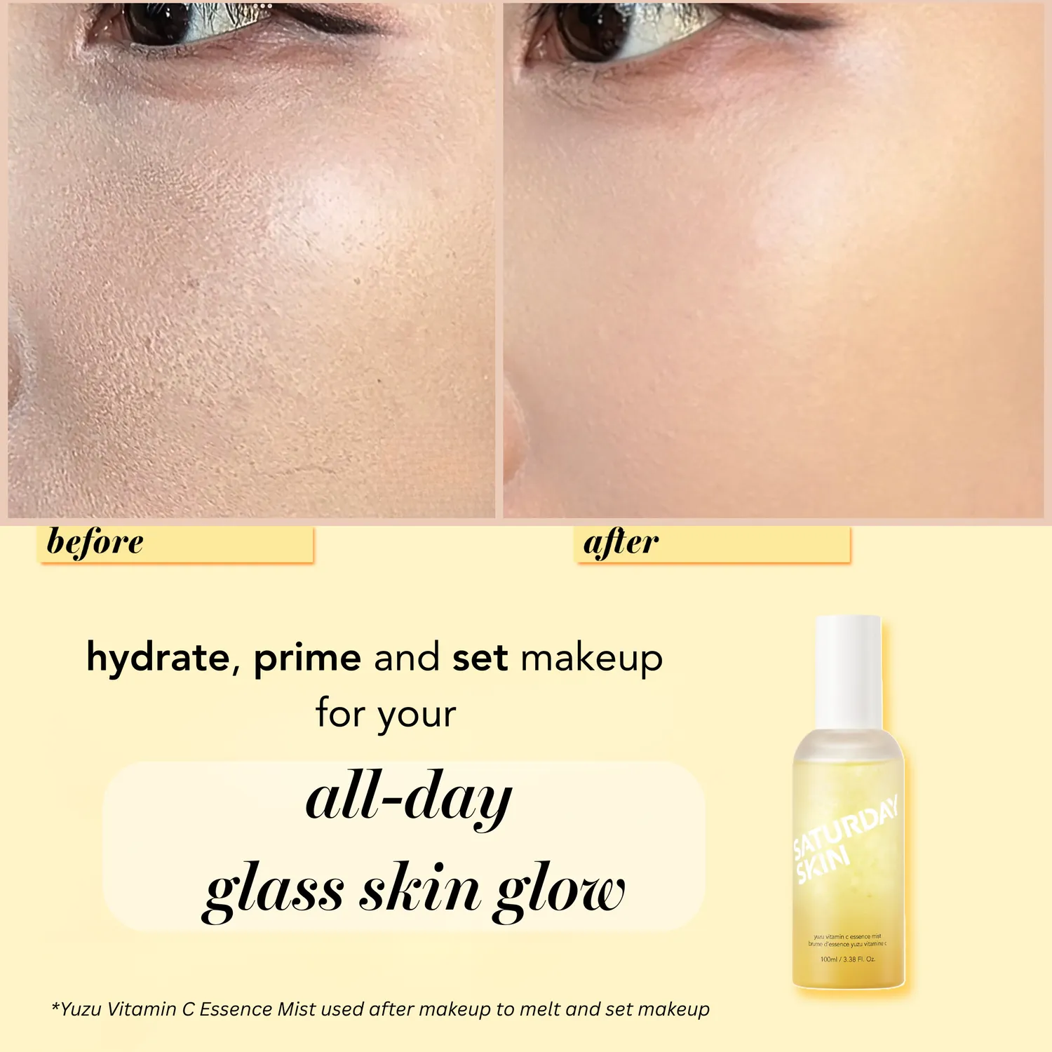 Saturday Skin Yuzu Glow Duo mist + hydrogelmaske glød