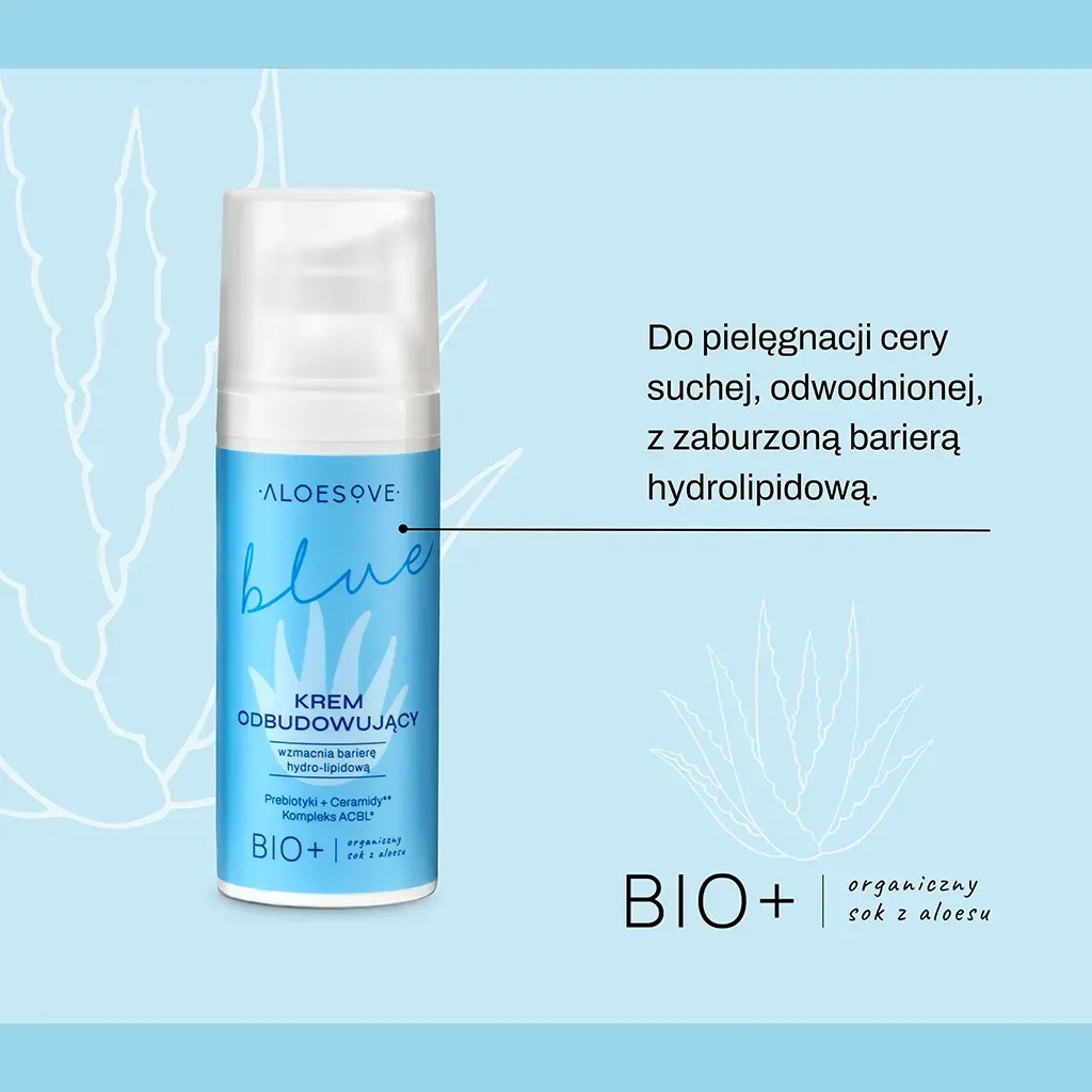 Aloesove Blue ansigtscreme genopbyggende tør hud