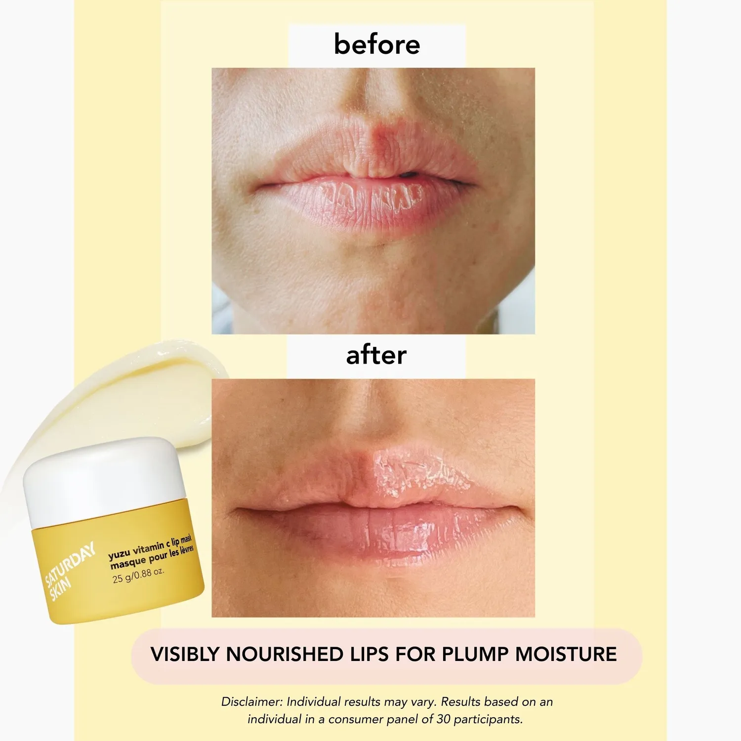 Saturday Skin Yuzu Vitamin C læbemaske 25 g nat
