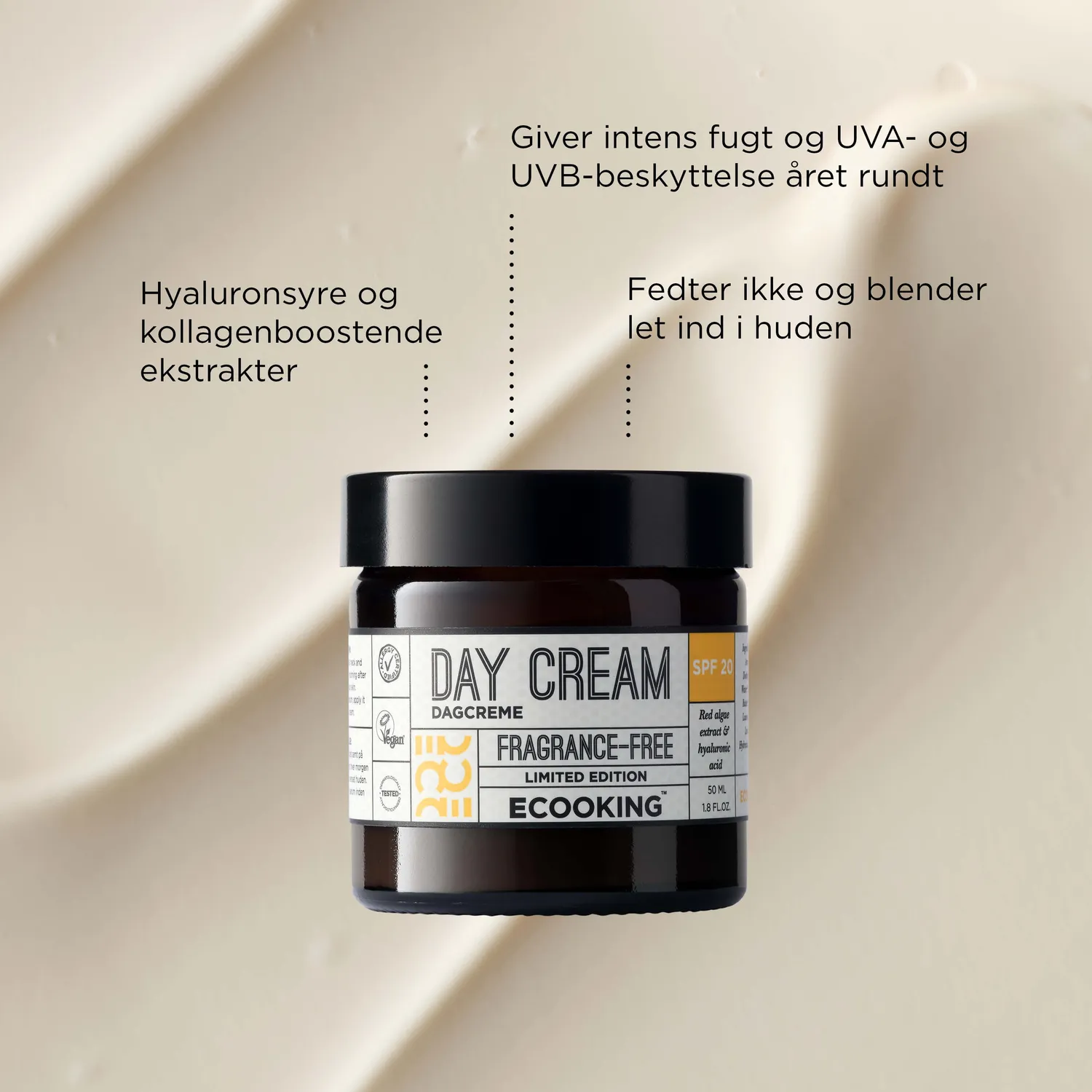 Ecooking Day Cream SPF 20 dagcreme parfumefri 50 ml fugtgivende
