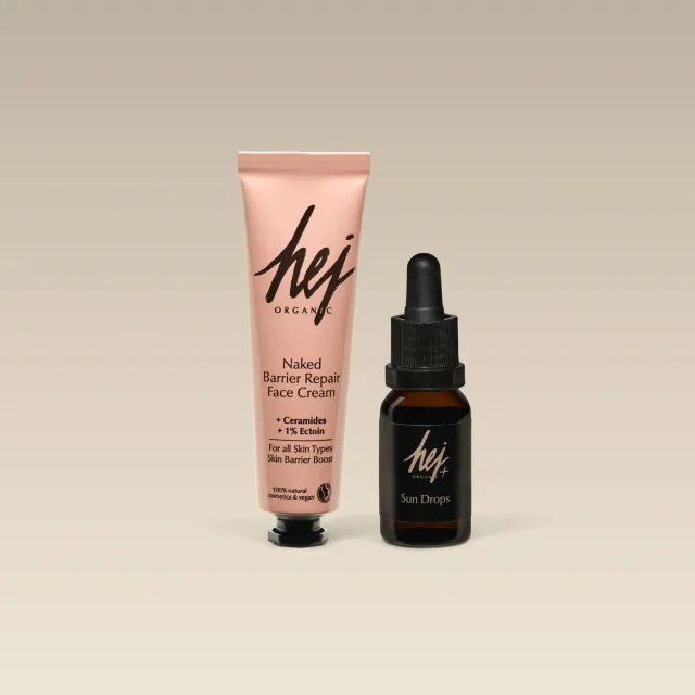 Hej Organic Self Tan sæt ansigt dråber + creme ceramid