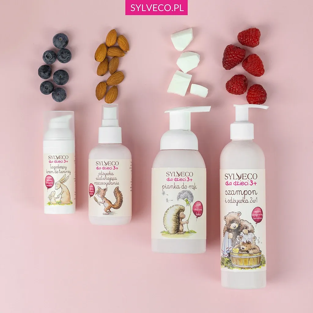 Sylveco Børn 3+ shampoo balsam 2i1 hindbær 300ml mild