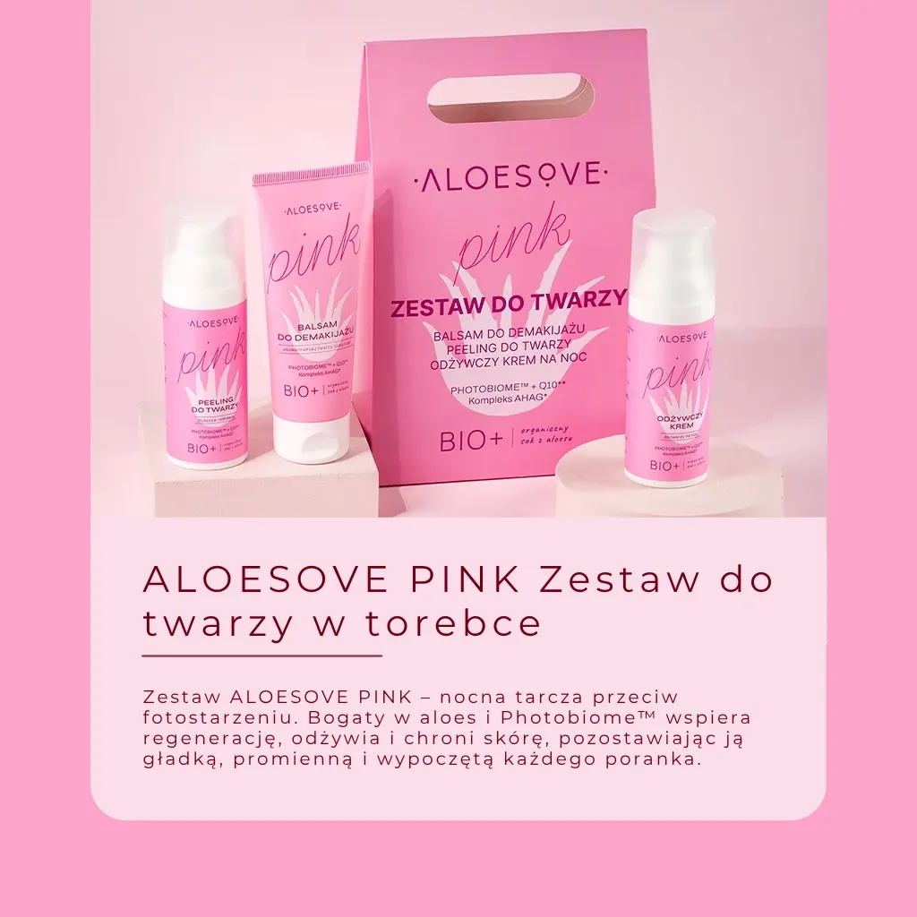 Sylveco Aloesove Pink ansigtssæt med aloe og taske