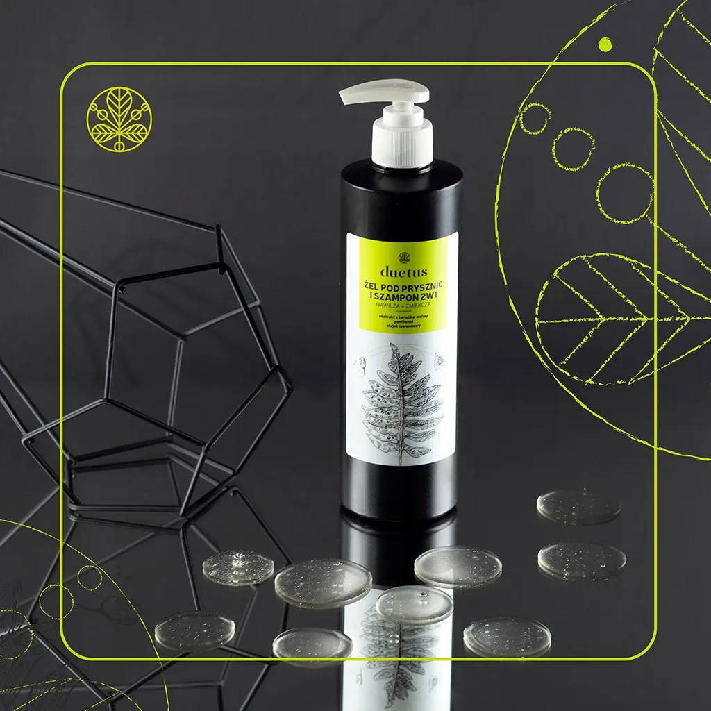 Duetus 2i1 shower gel og shampoo med malve urteduft