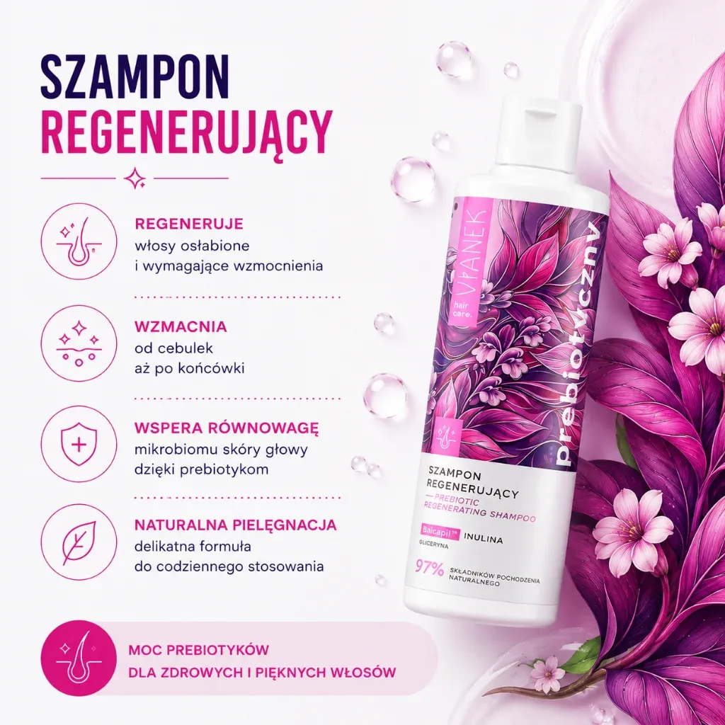 Vianek Prebiotisk regenererende shampoo svækket hår