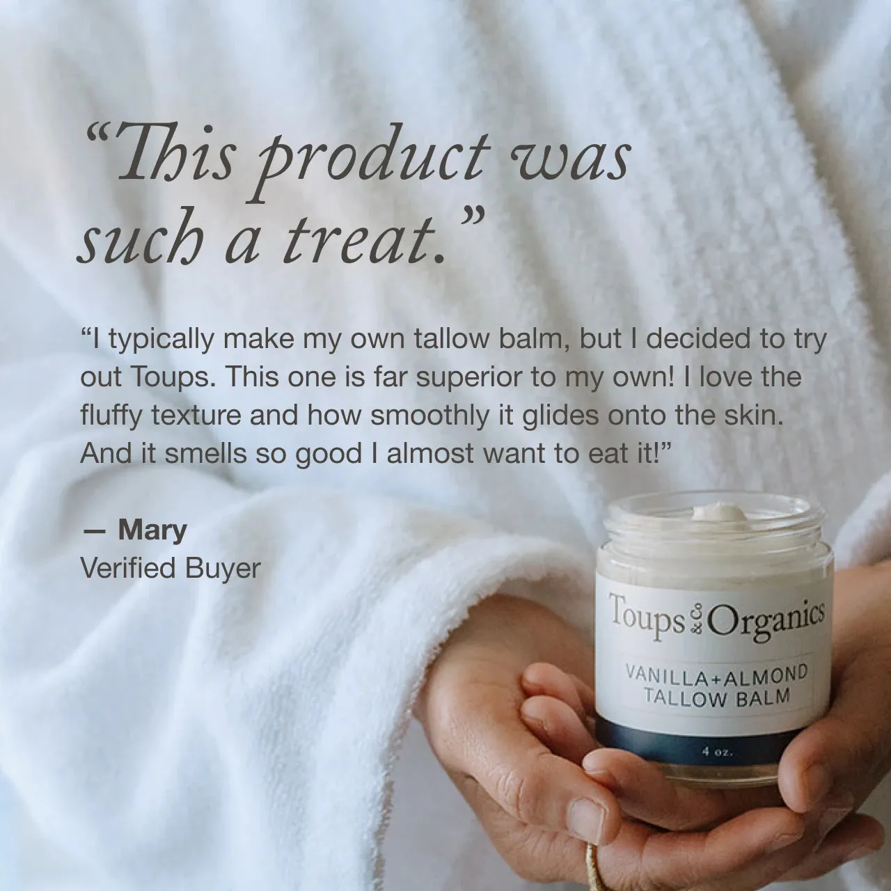 Toups and Co. Vanilla Almond talgbalm 2 oz med vanilje