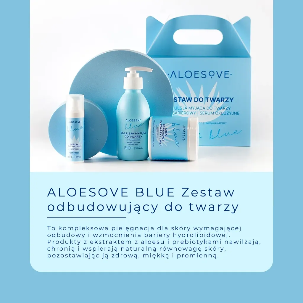 Aloesove Blue genopbyggende ansigtssæt aloe 3 dele