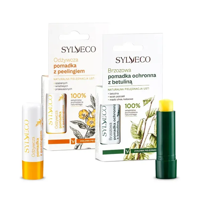 Sylveco Classic birke læbesæt scrub + balm 2x4,6 g