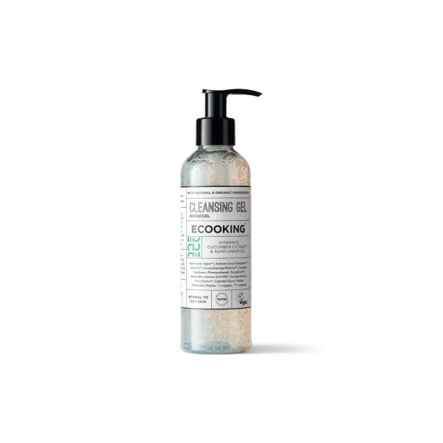Ecooking Rensegel Cleansing Gel ansigtsrens parfumefri 200 ml til fedtet hud
