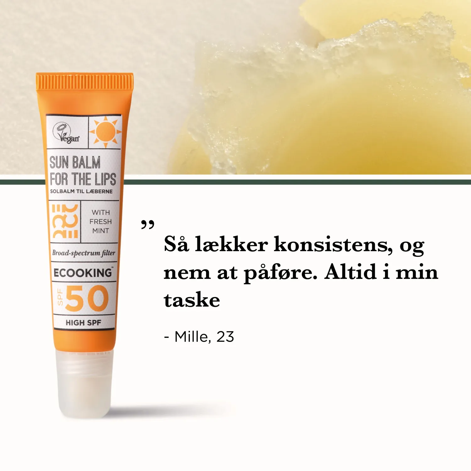 Ecooking Sun Balm læbepomade SPF 50 mint