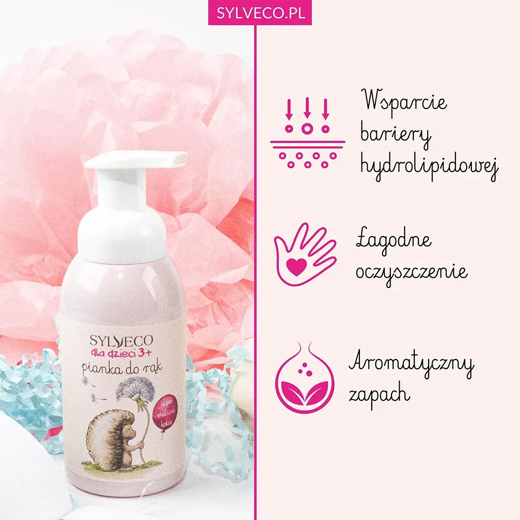 Sylveco børn 3+ håndskum hindbær mild sæbe