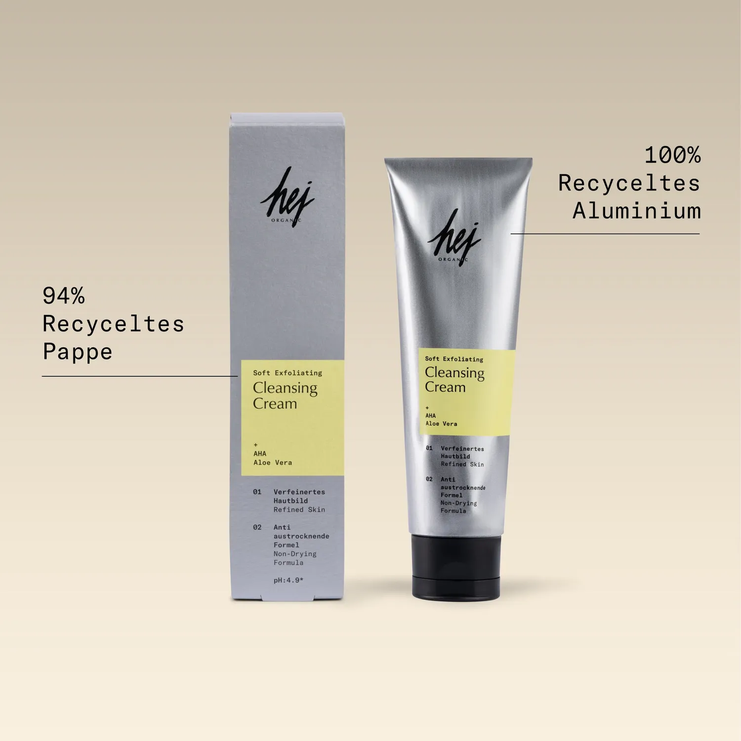 Hej Organic Soft Exfoliating rensecreme 100 ml med AHA