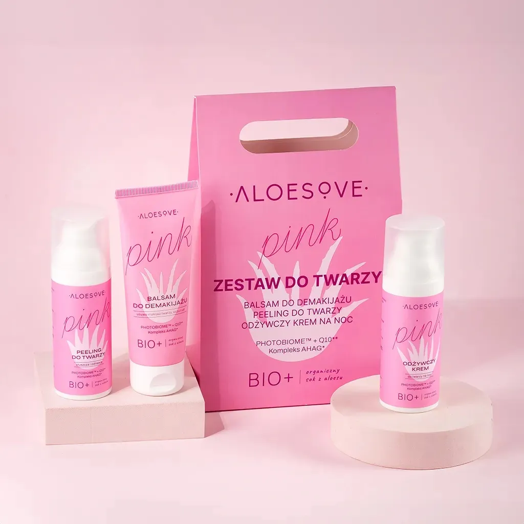 Sylveco Aloesove Pink ansigtssæt med aloe og taske