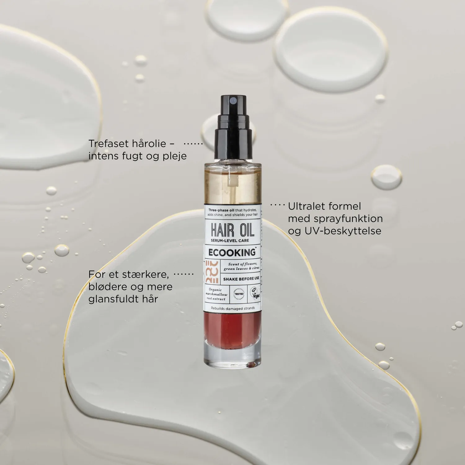 Ecooking Hair Oil hårolie til tørt og kruset hår