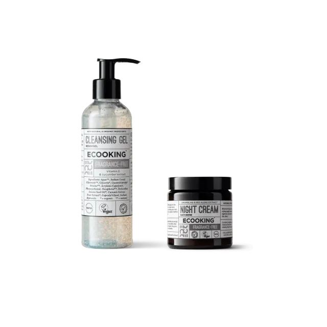 Ecooking Rens og Fugt sæt rensegel + natcreme parfumefri