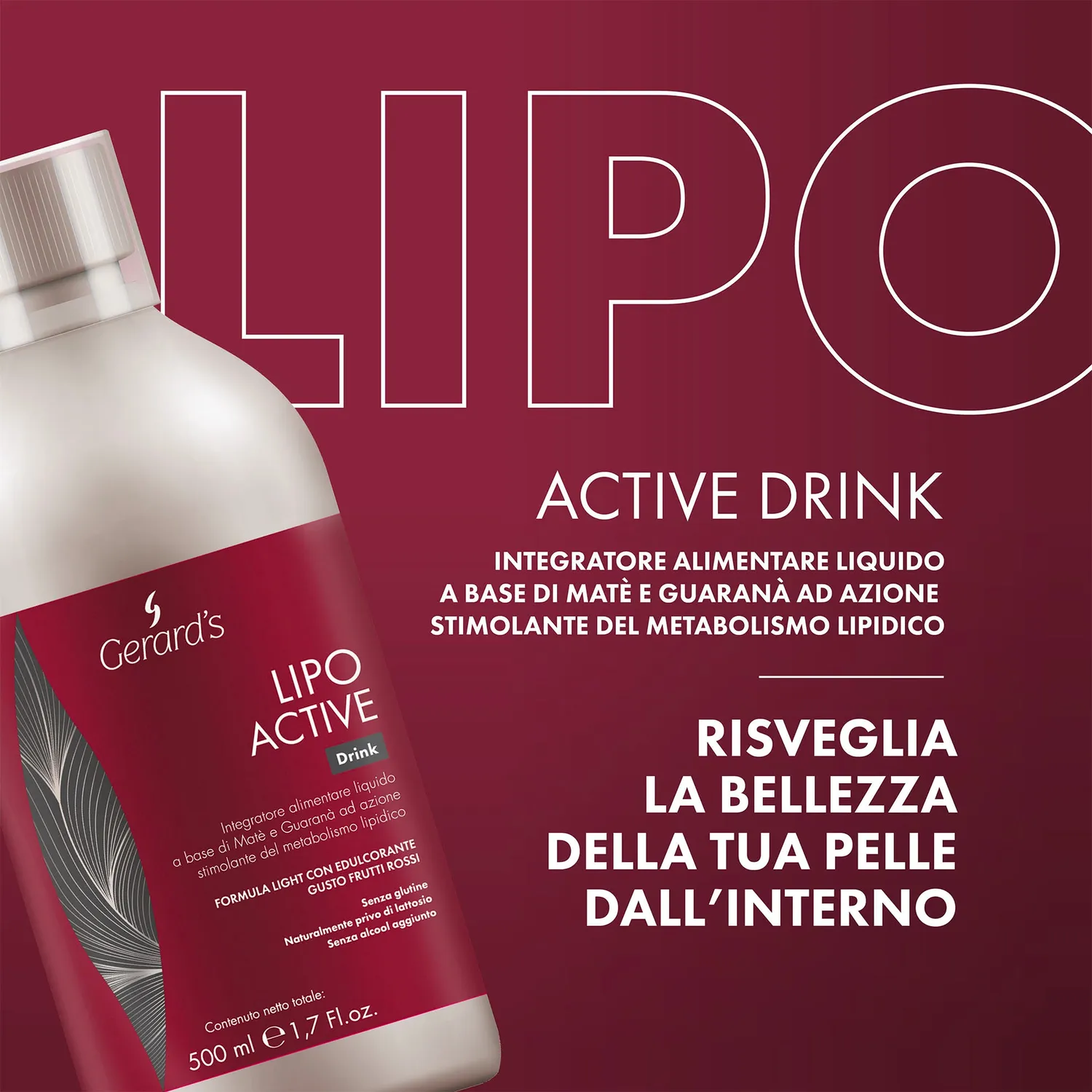 Gerard's Lipo-Active Drink kosttilskud røde bær