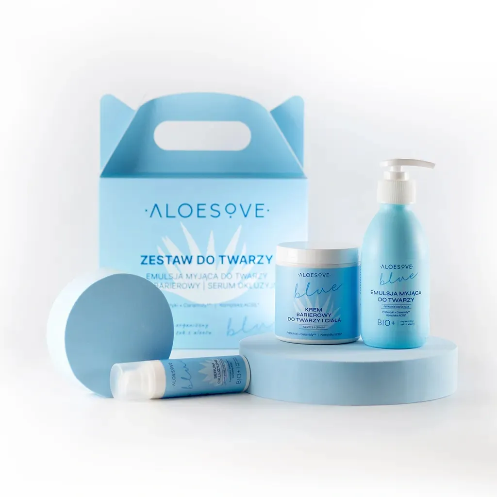 Aloesove Blue genopbyggende ansigtssæt aloe 3 dele
