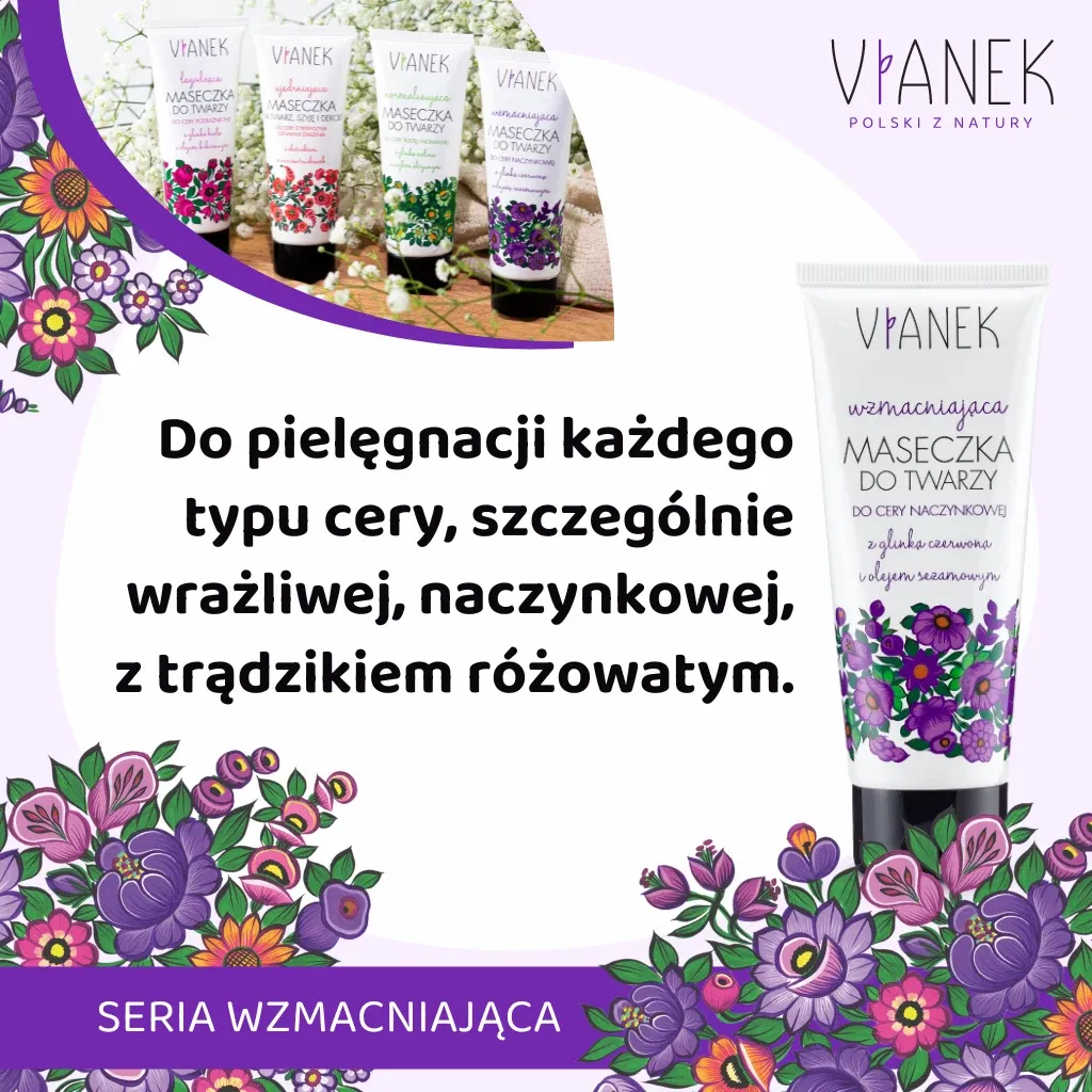Vianek styrkende ansigtsmaske 75 ml rød ler