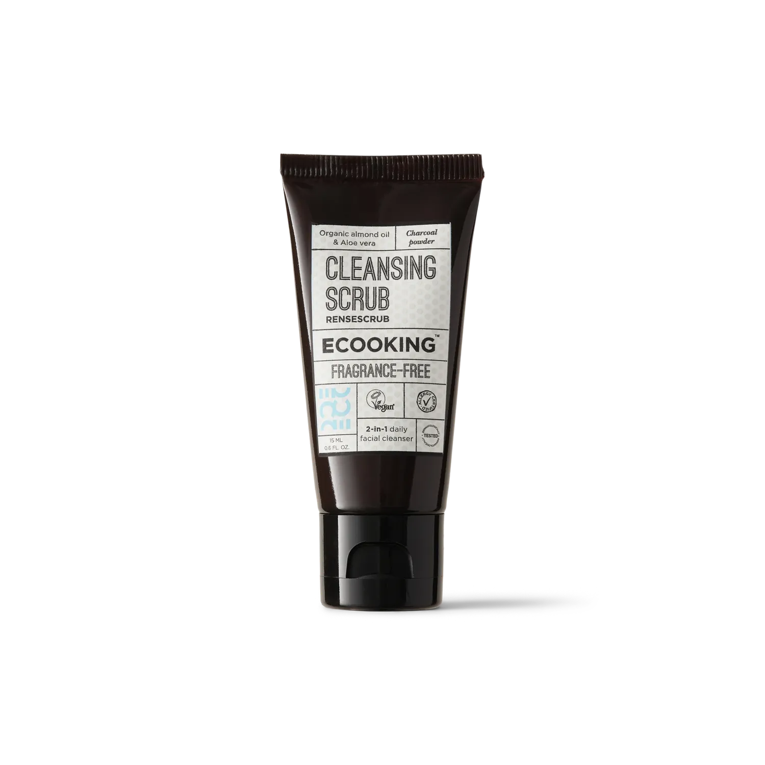 Ecooking Rensescrub ansigtsscrub parfumefri med glykolsyre