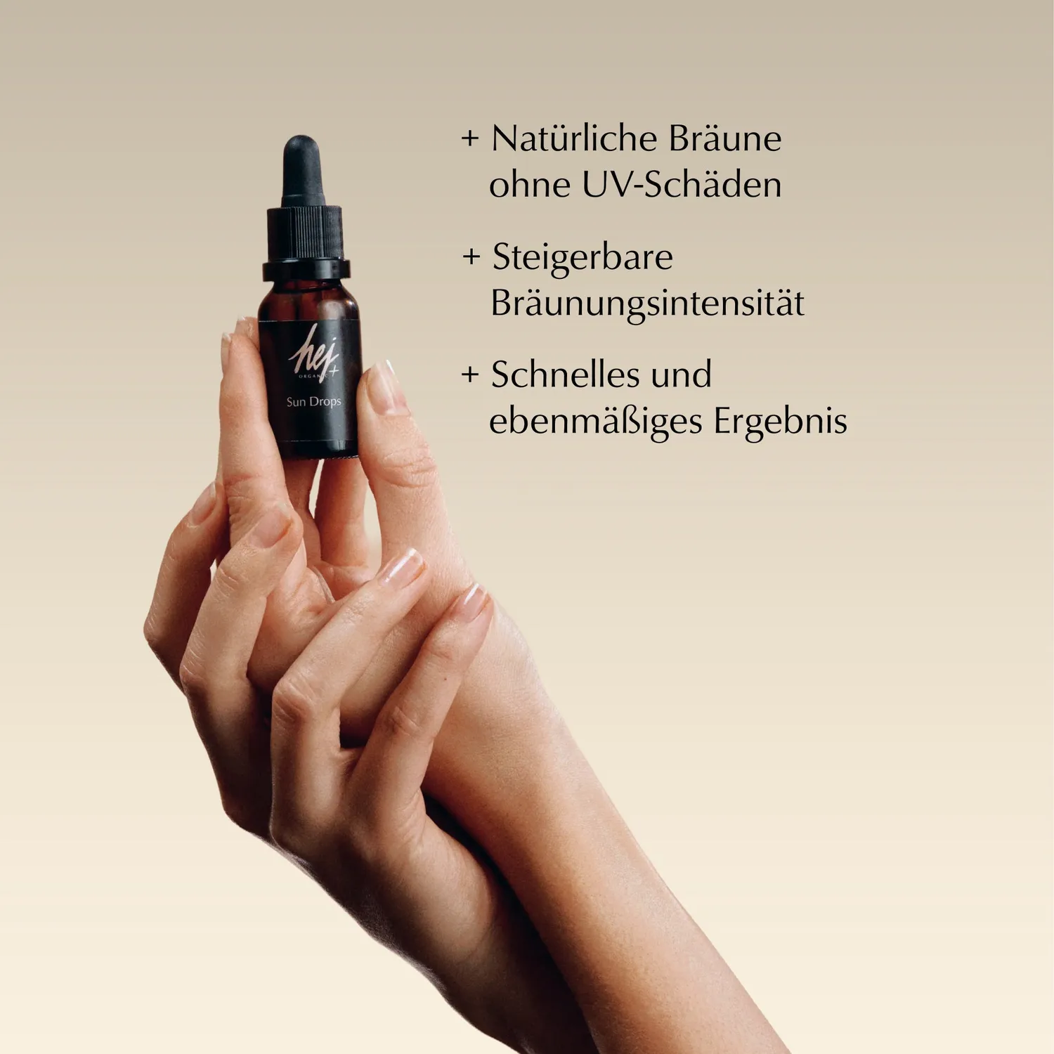 Hej Organic Sun Drops selvbruner dråber 15 ml naturlig glød