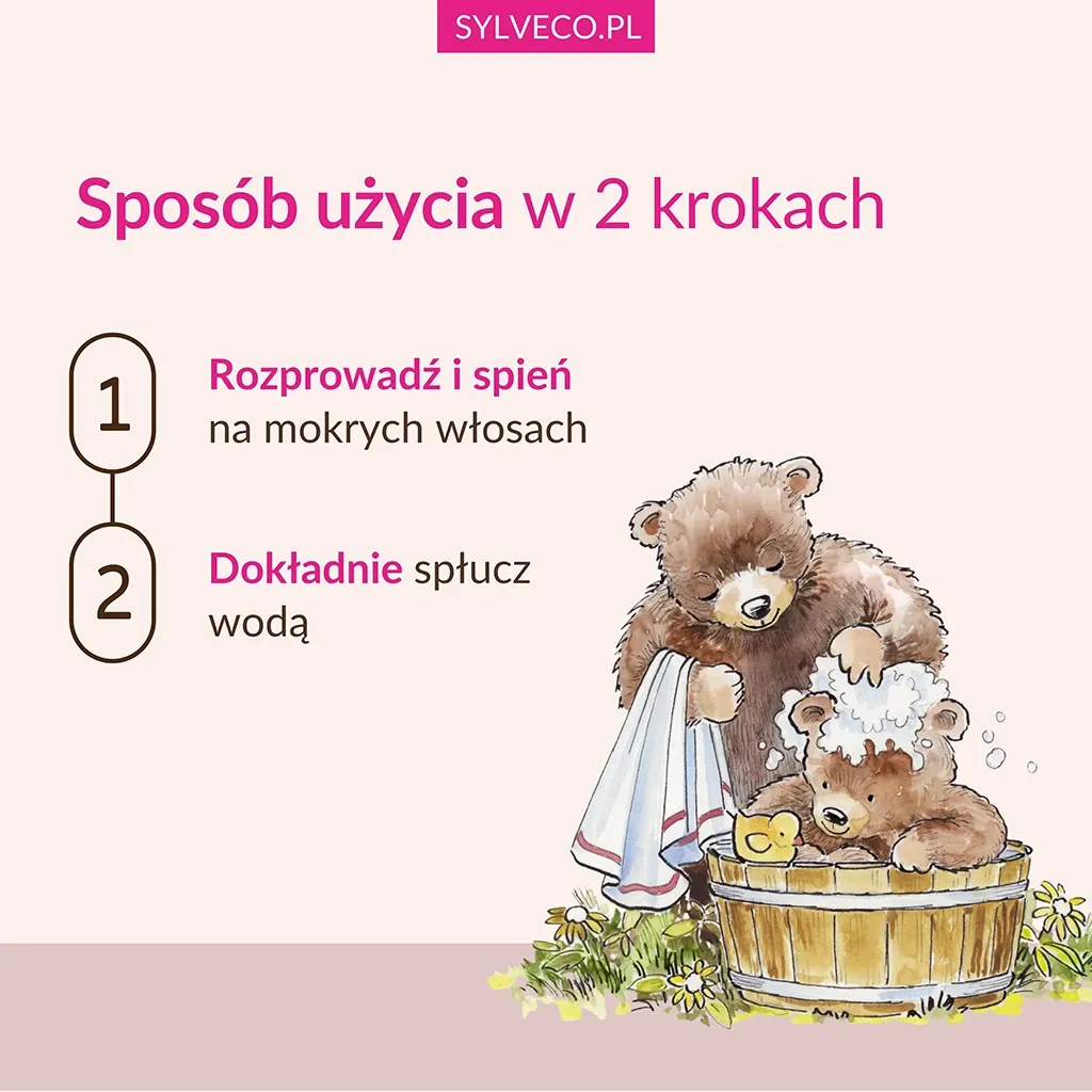 Sylveco Børn 3+ shampoo balsam 2i1 hindbær 300ml mild
