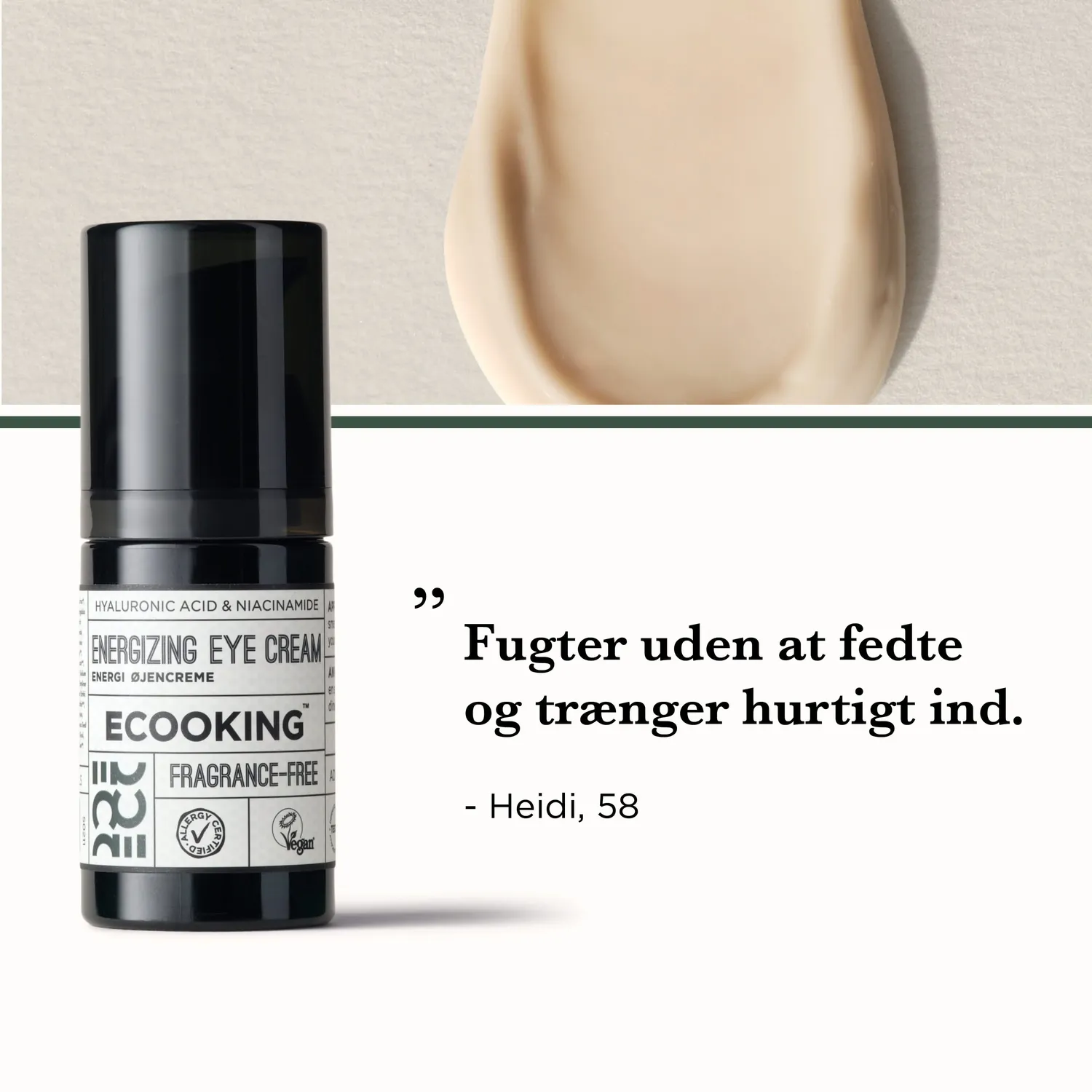 Ecooking Energi Øjencreme eye cream mod rynker parfumefri