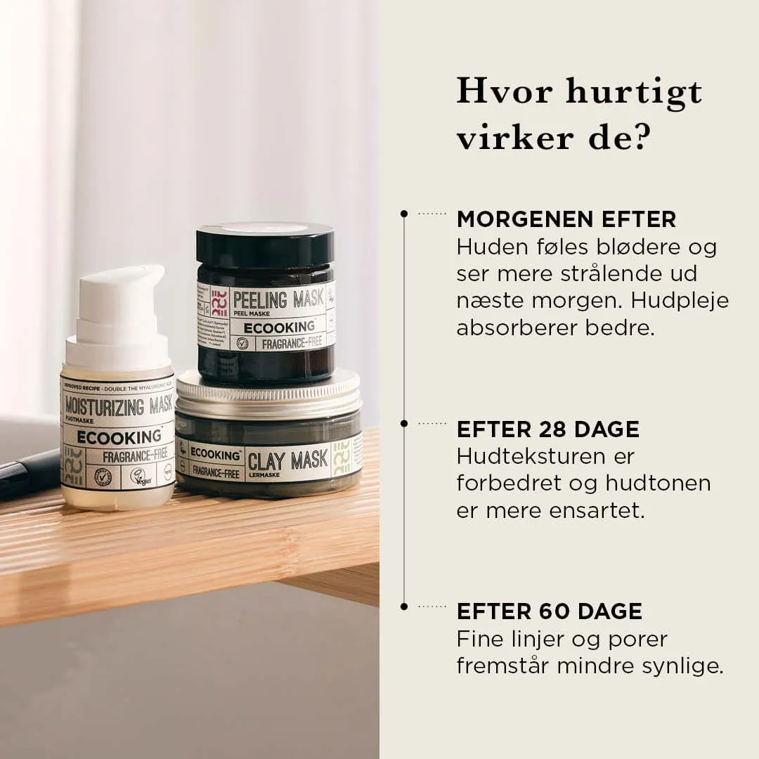 Ecooking Effektiv Maskerutine sæt 3 masker glød