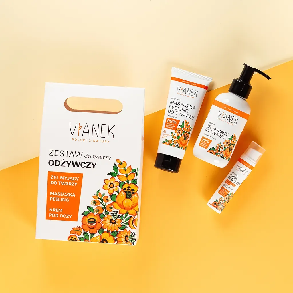 Vianek nærende ansigtssæt rens peeling øjencreme