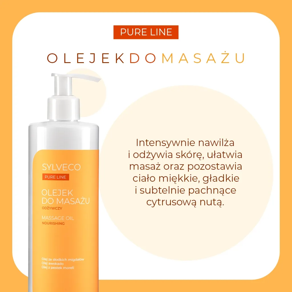 Sylveco Pure Line Massageolie med appelsin