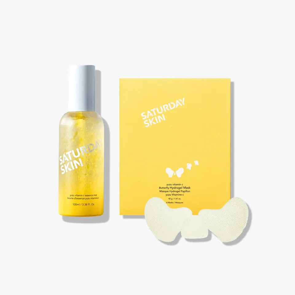 Saturday Skin Yuzu Glow Duo mist + hydrogelmaske glød