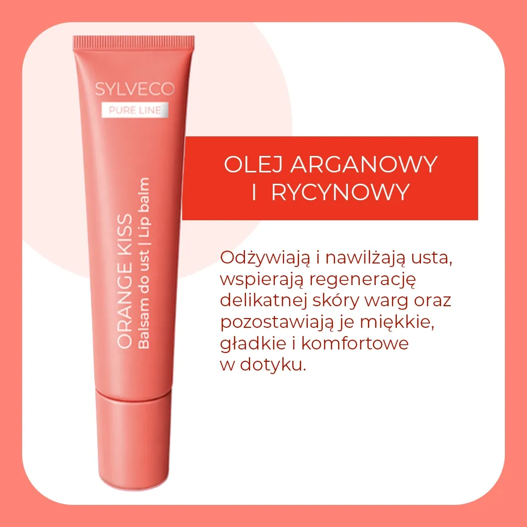 Sylveco Pure Line Orange Kiss læbebalsam citrus