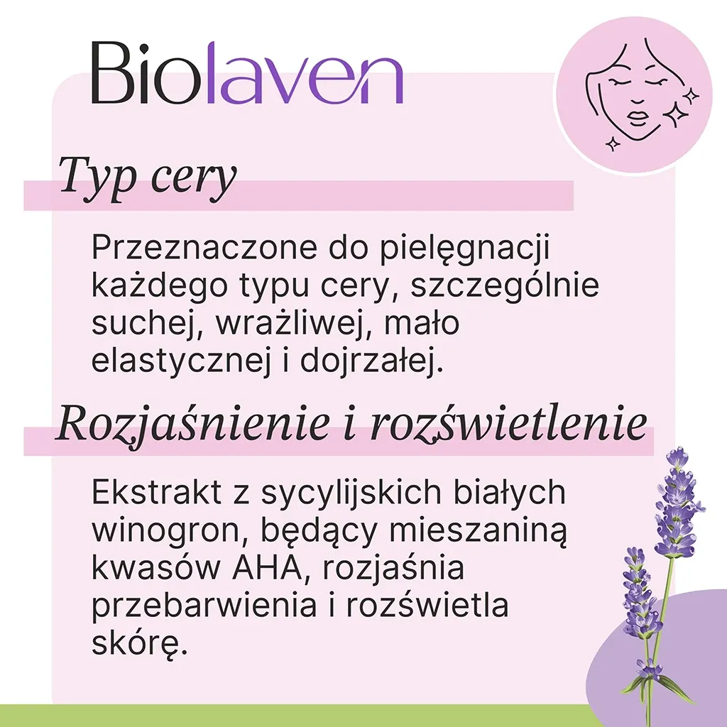 Biolaven natmaske ansigt 45 ml AHA hvid drue
