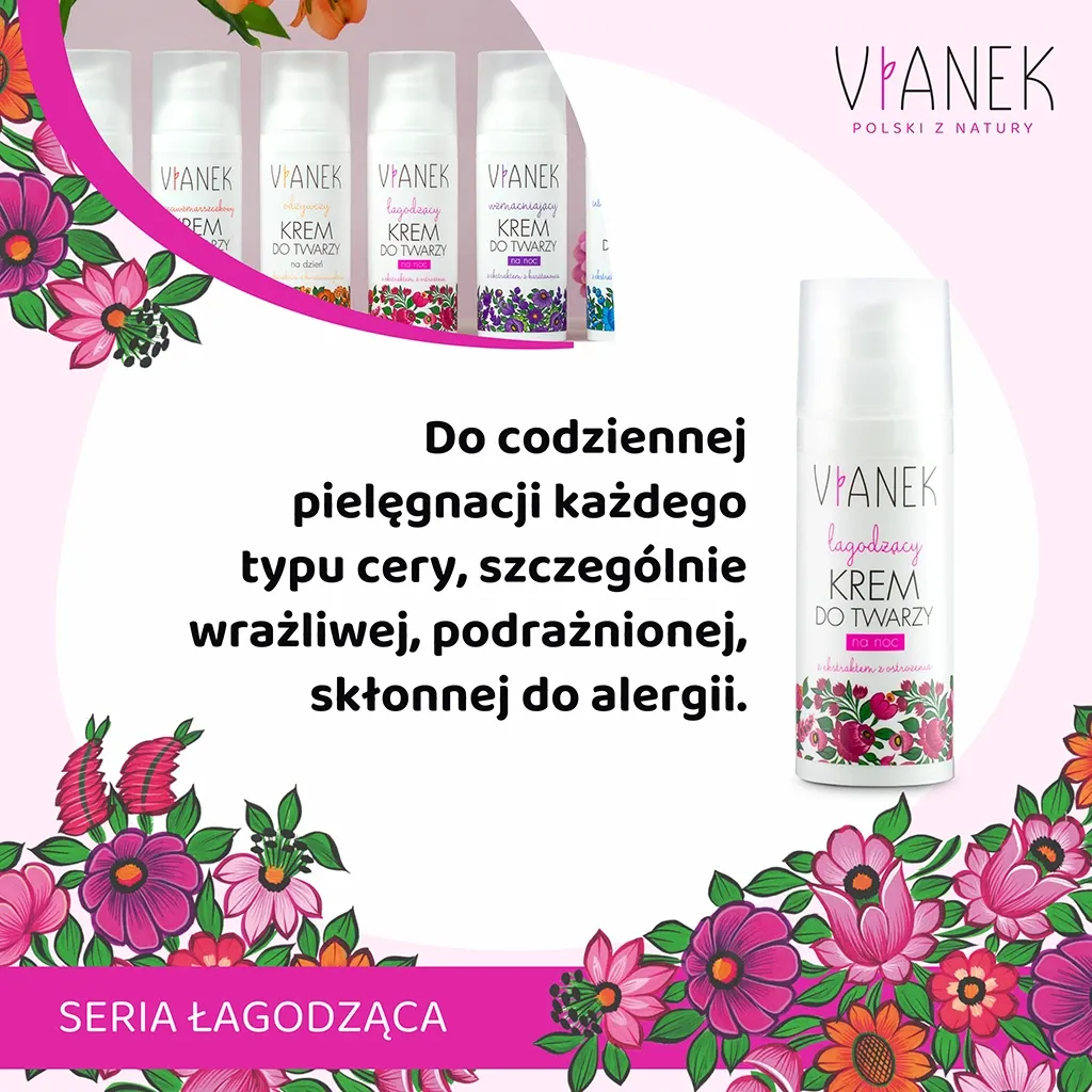 Vianek Beroligende natcreme til sart hud