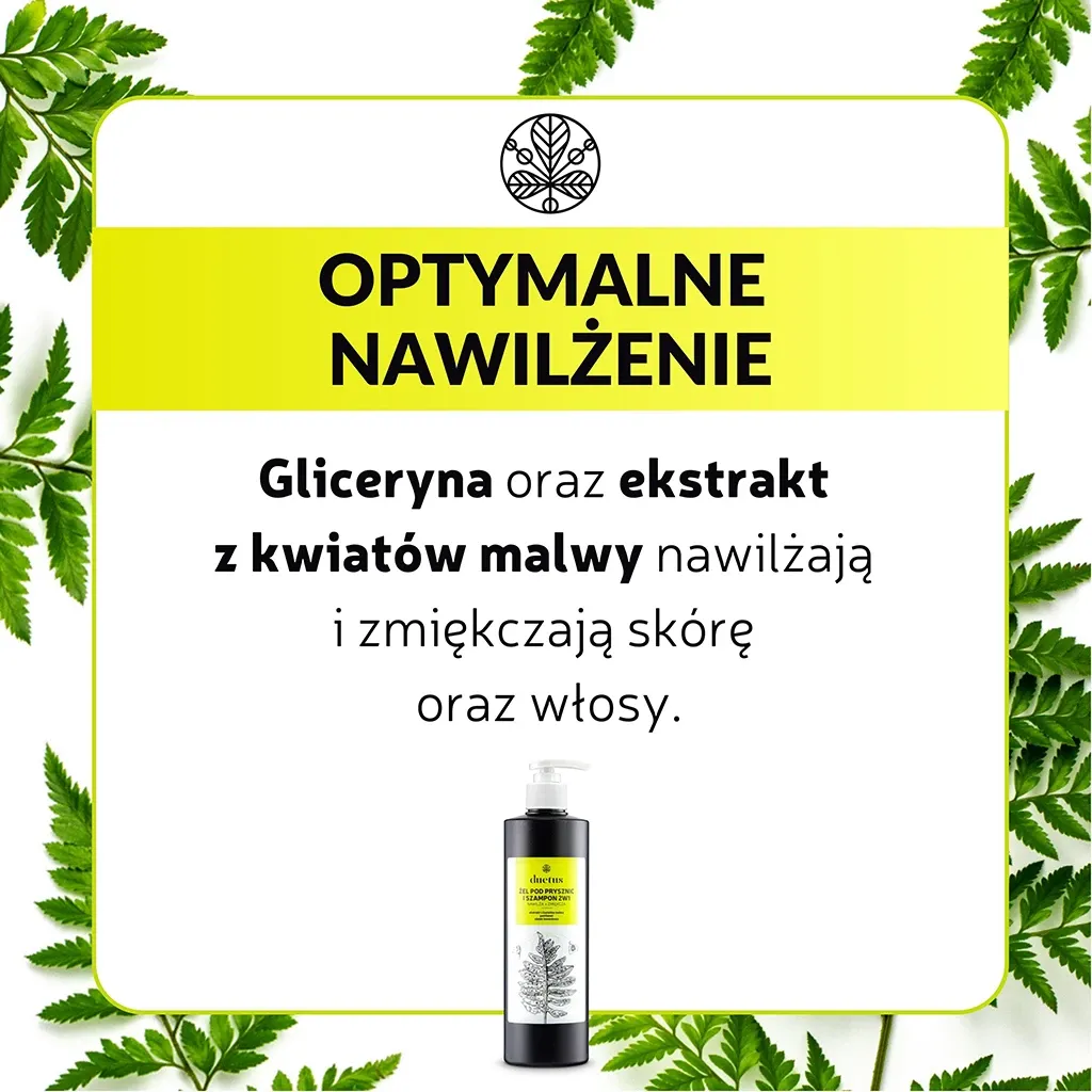 Duetus 2i1 shower gel og shampoo med malve urteduft