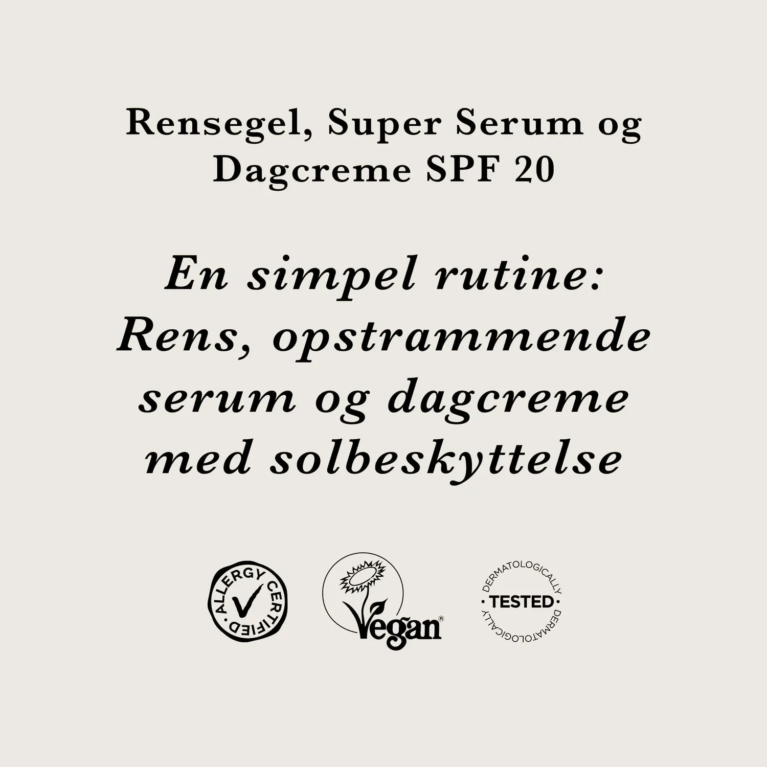 Ecooking Rutine Sæt Parfumefri rens serum dagcreme SPF20