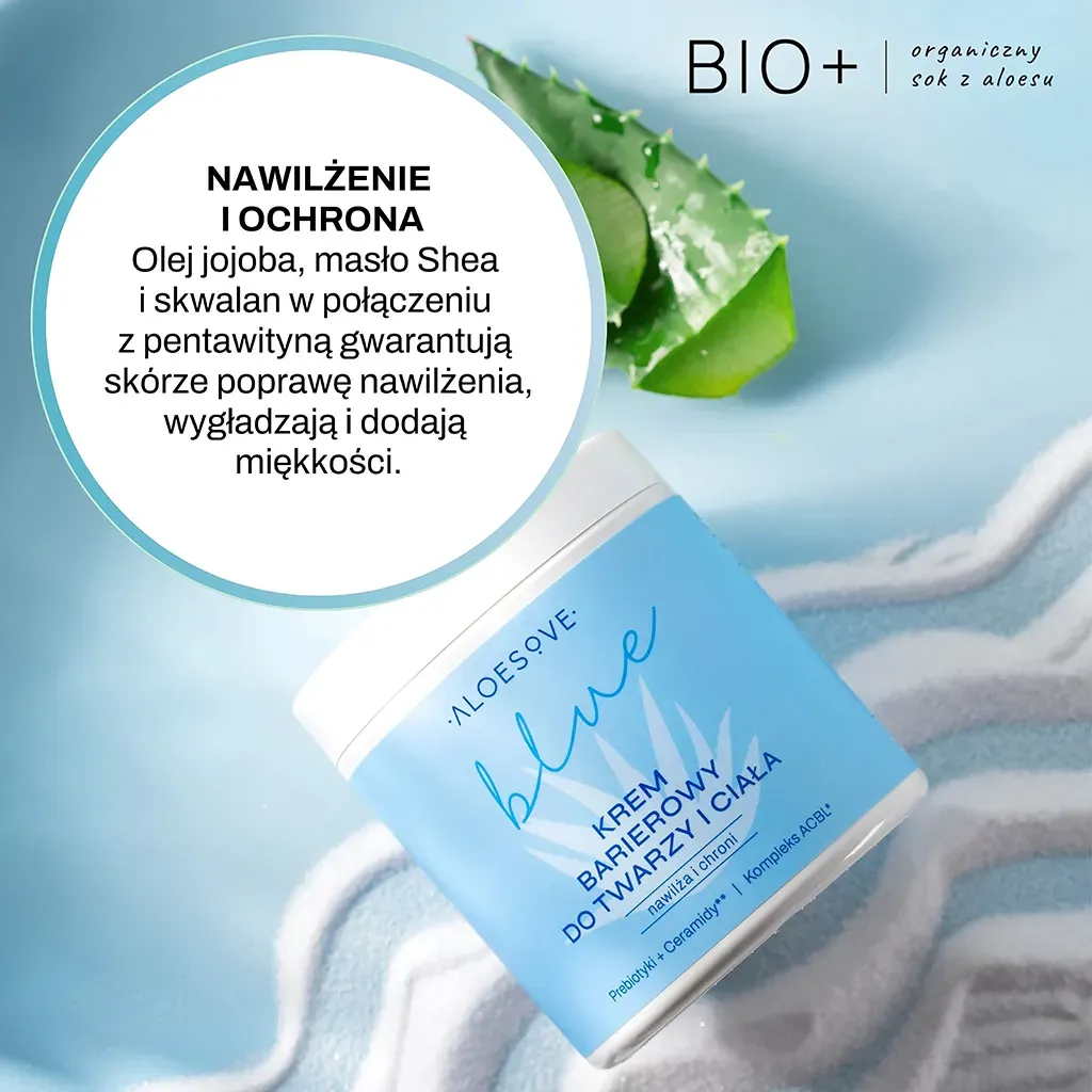 Aloesove Blue barrierecreme ansigt og krop aloe