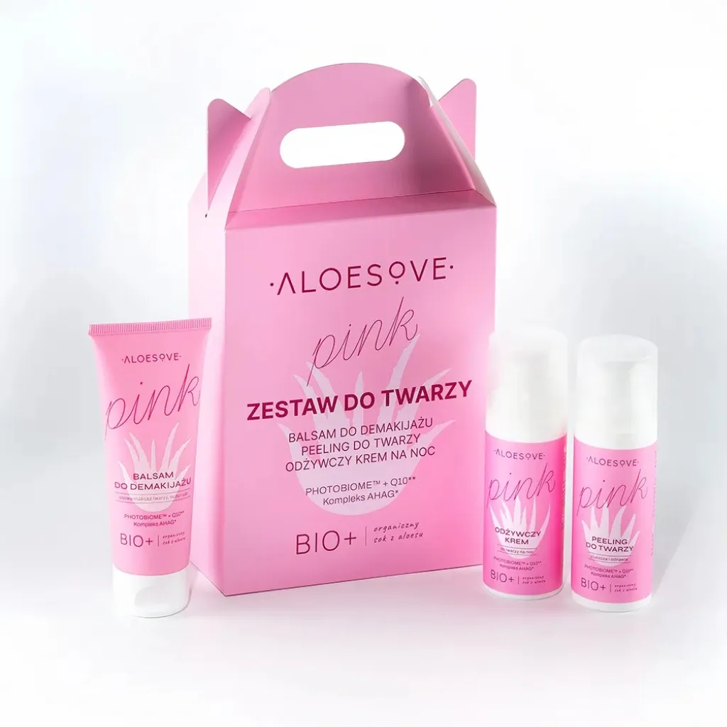 Sylveco Aloesove Pink ansigtssæt med aloe og taske