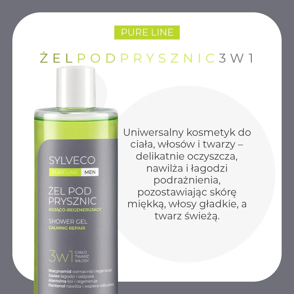 Sylveco Pure Line Men 3i1 showergel beroligende