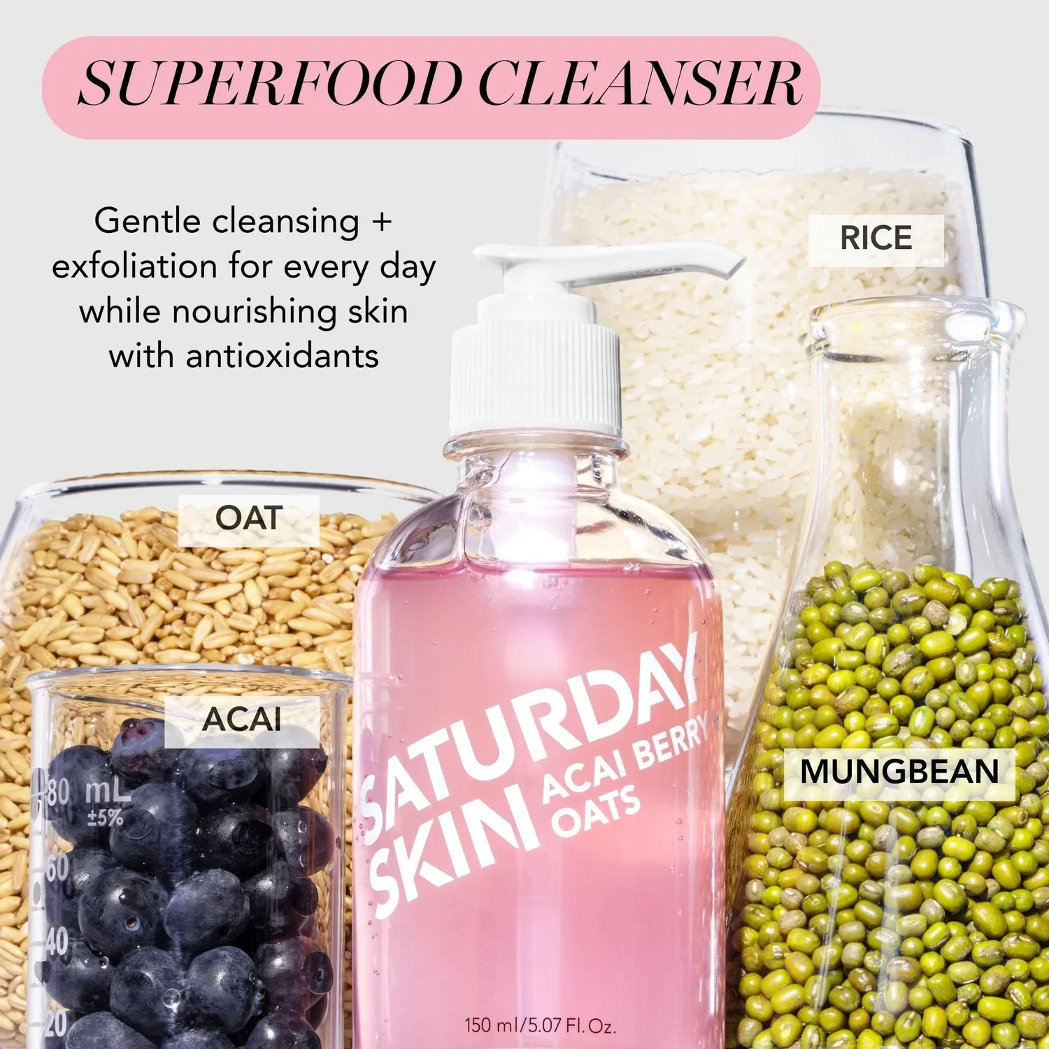 Saturday Skin Acai Oats Gel Cleanser 150 ml mild