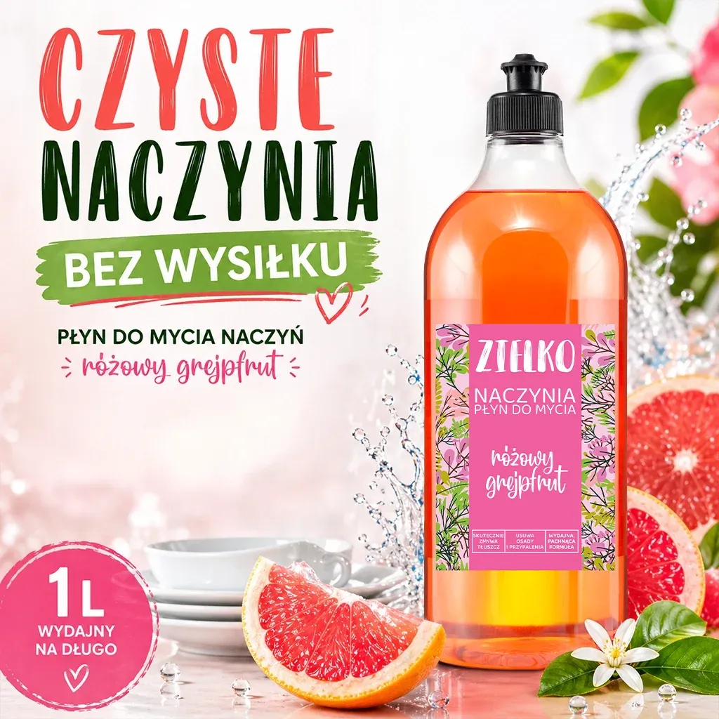 Zielko opvaskemiddel lyserød grapefrugt 1 l